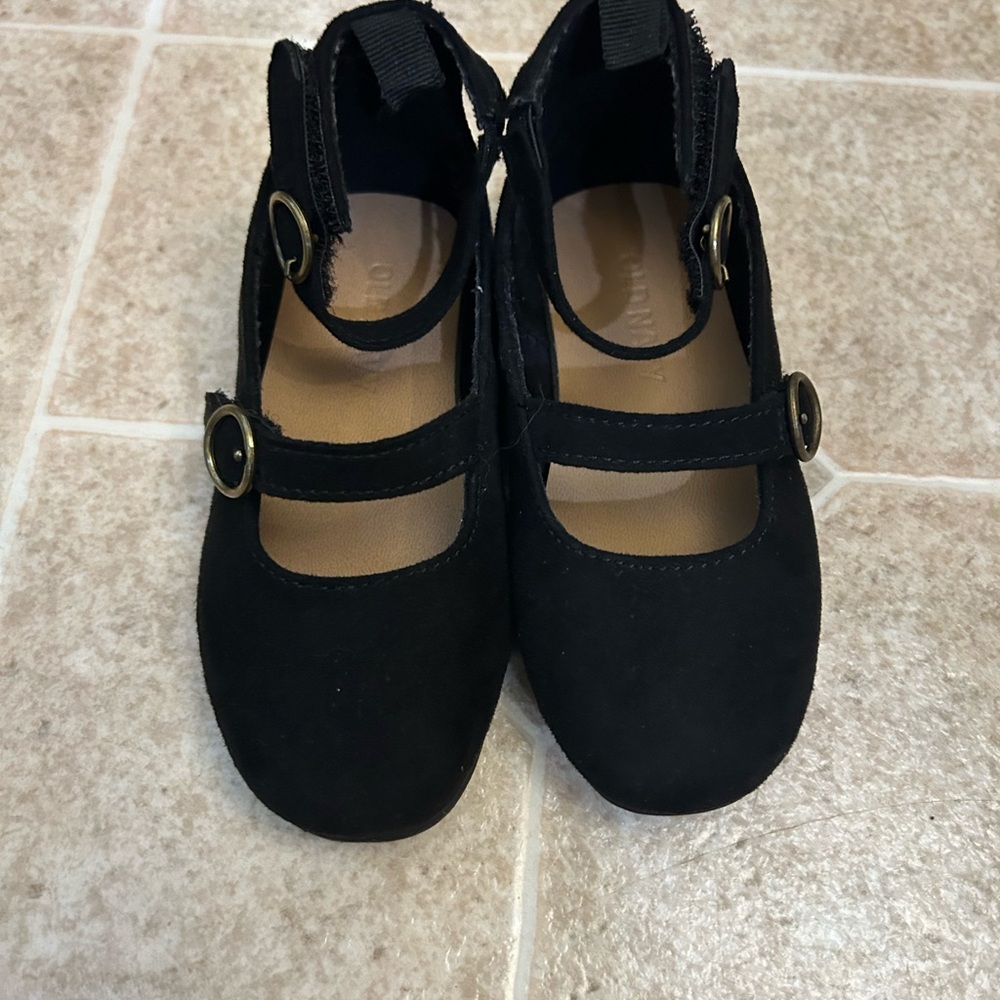 Black Kids Shoes with Buckle Straps
